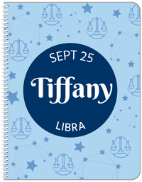 Thumbnail for Personalized Zodiac Sign Notebook - Constellation Circle - Libra - Front View