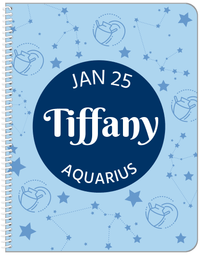 Thumbnail for Personalized Zodiac Sign Notebook - Constellation Circle - Aquarius - Front View