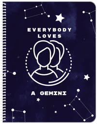 Thumbnail for Zodiac Sign Notebook - Everybody Loves a Gemini - Front View