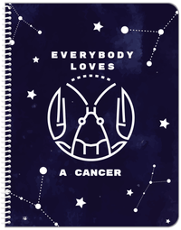 Thumbnail for Zodiac Sign Notebook - Everybody Loves a Cancer - Front View