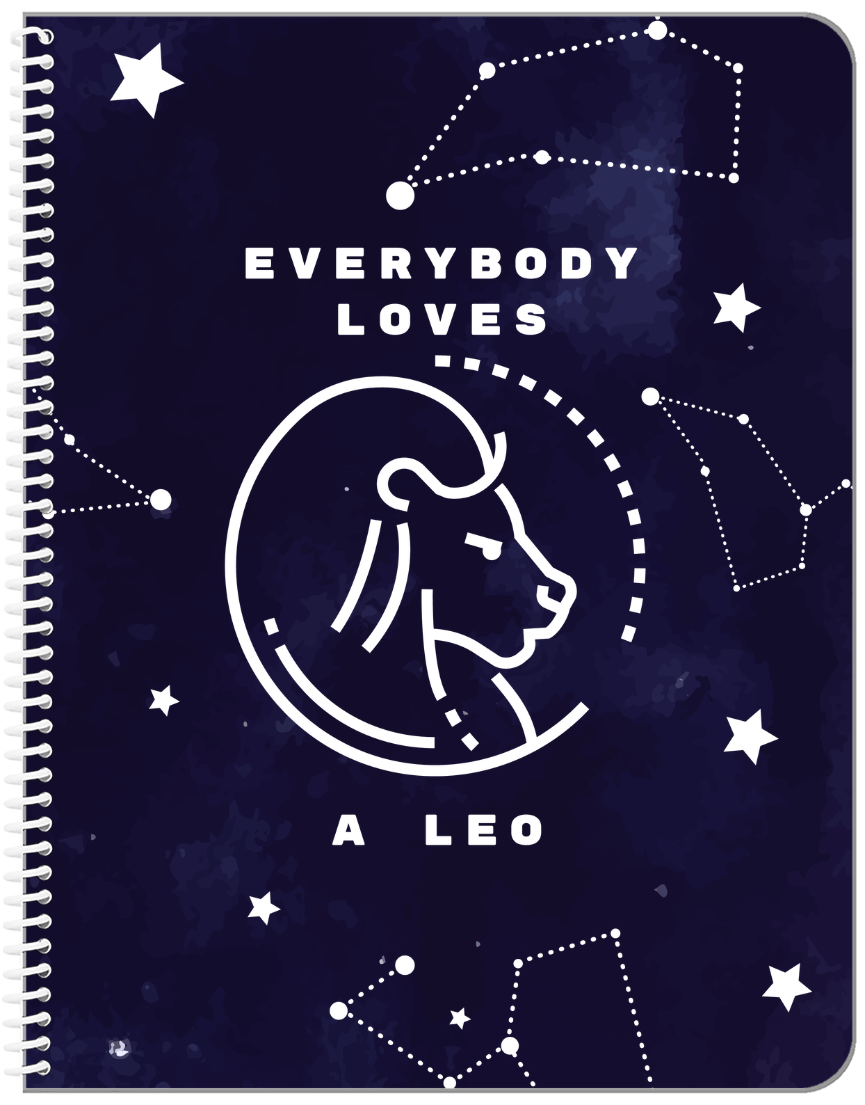 Zodiac Sign Notebook - Everybody Loves a Leo - Front View