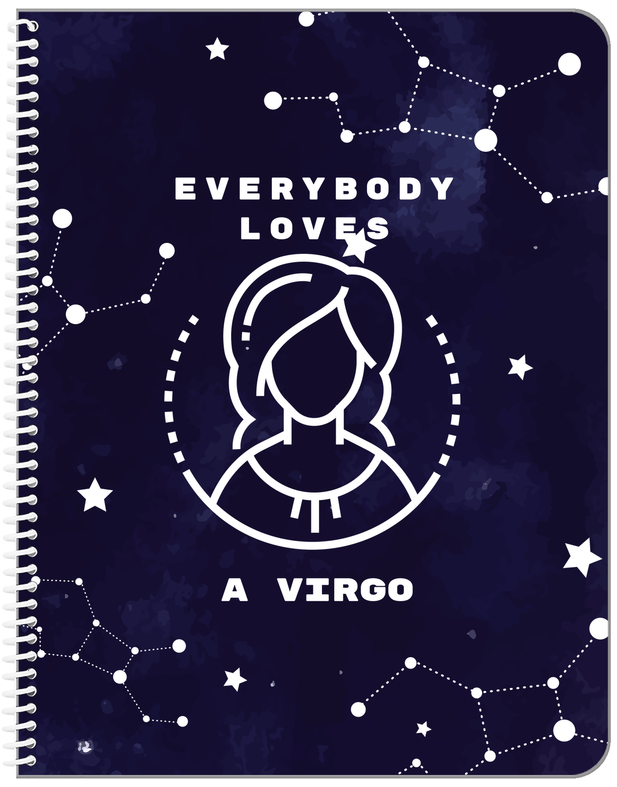 Zodiac Sign Notebook - Everybody Loves a Virgo - Front View