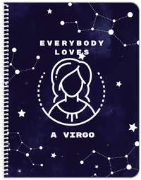 Thumbnail for Zodiac Sign Notebook - Everybody Loves a Virgo - Front View