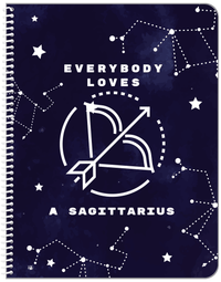 Thumbnail for Zodiac Sign Notebook - Everybody Loves a Sagittarius - Front View