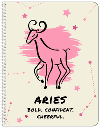 Thumbnail for Zodiac Sign Notebook - Characteristics of an Aries - Front View
