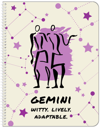 Thumbnail for Zodiac Sign Notebook - Characteristics of a Gemini - Front View
