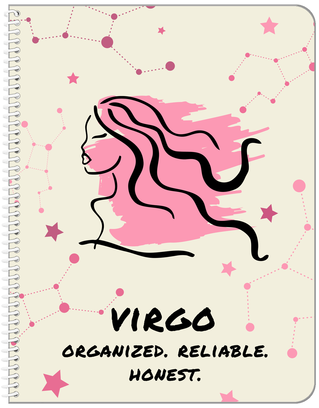 Zodiac Sign Notebook - Characteristics of a Virgo - Front View