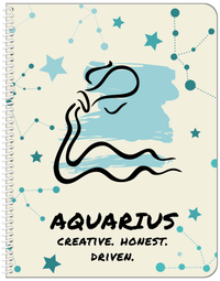 Thumbnail for Zodiac Sign Notebook - Characteristics of an Aquarius - Front View