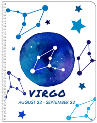 Thumbnail for Zodiac Sign Notebook - Date Range - Virgo - Front View