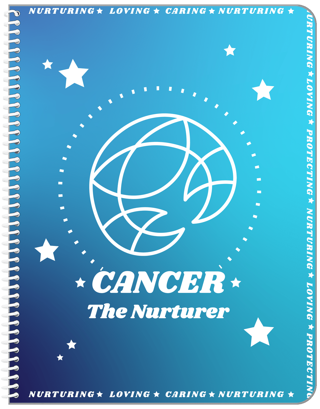 Zodiac Sign Notebook - Traits of a Cancer - Front View