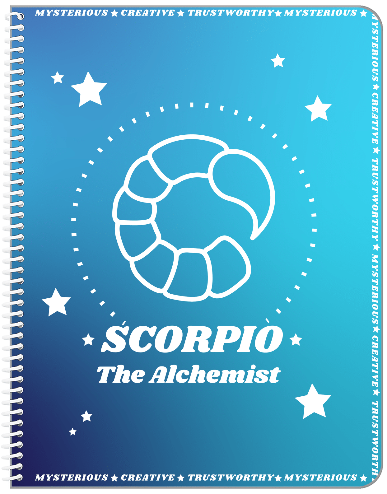 Zodiac Sign Notebook - Traits of a Scorpio - Front View