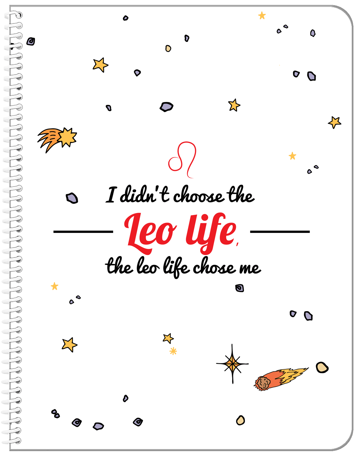 Zodiac Sign Notebook - Leo Life - Front View