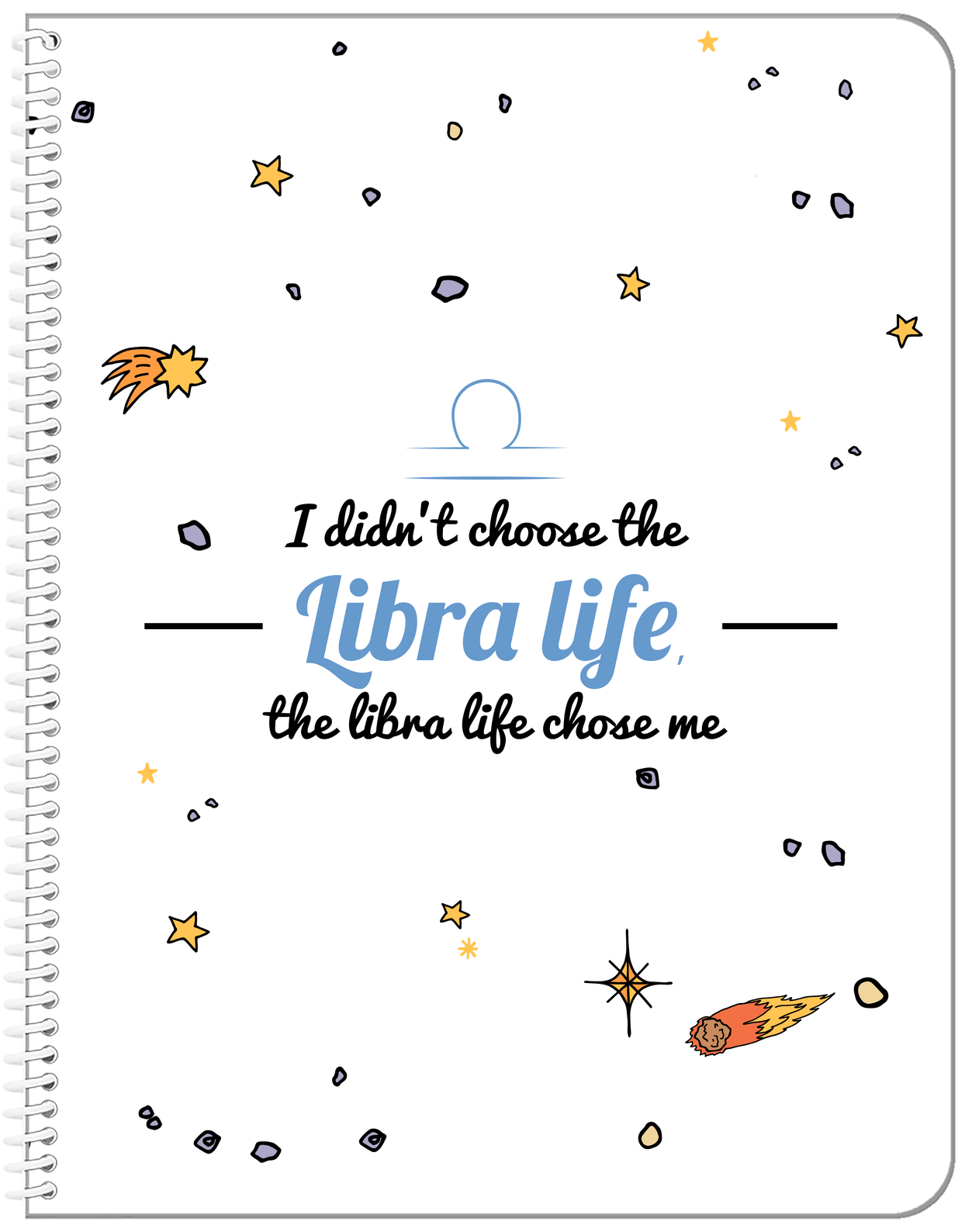 Zodiac Sign Notebook - Libra Life - Front View