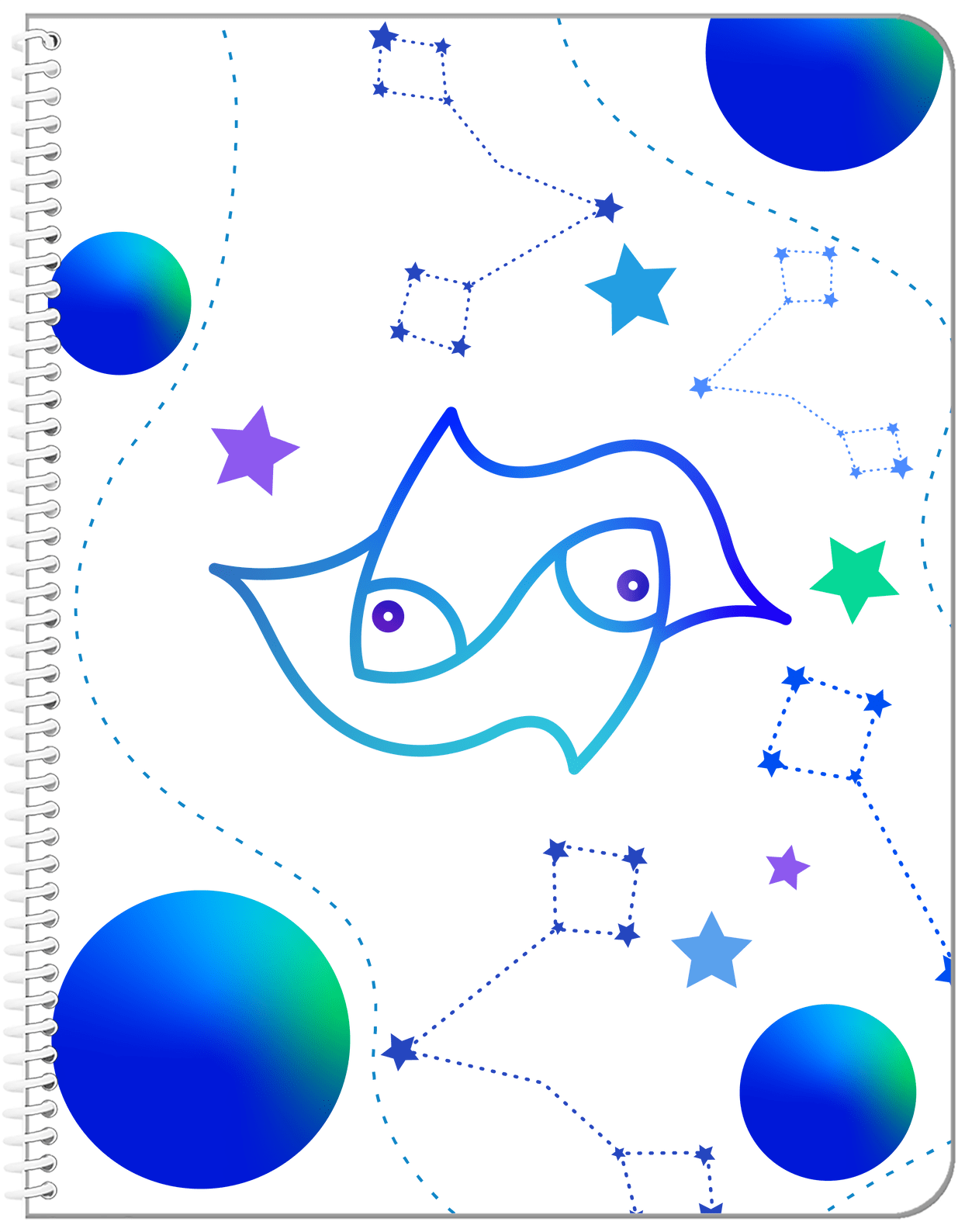 Zodiac Sign Notebook - Constellations - Pisces - Front View