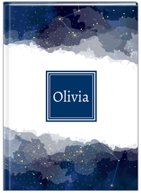 Thumbnail for Personalized Zodiac Sign Journal - Night Sky - Square Nameplate - Front View