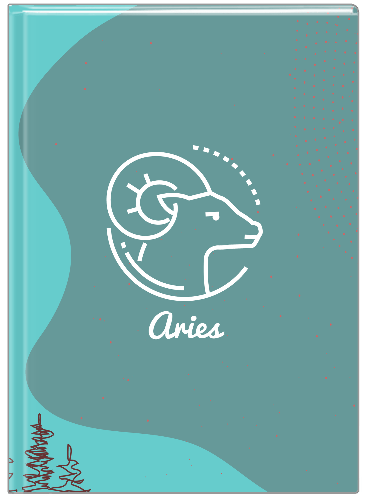Personalized Zodiac Sign Journal - Line Art - Aries - Front View