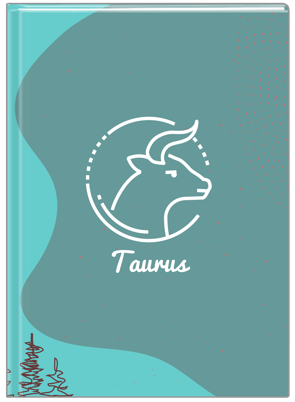 Personalized Zodiac Sign Journal - Line Art - Taurus - Front View