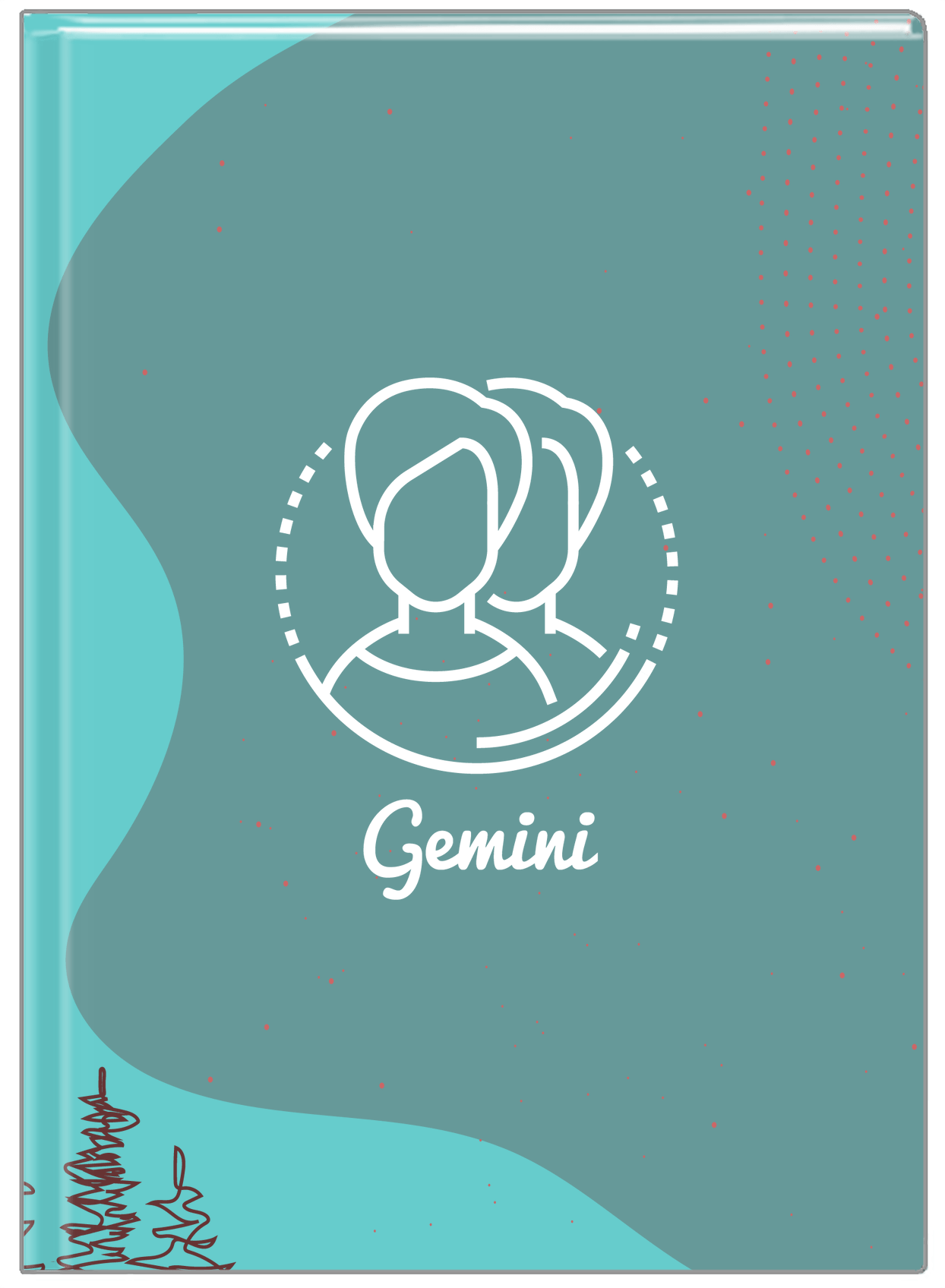 Personalized Zodiac Sign Journal - Line Art - Gemini - Front View