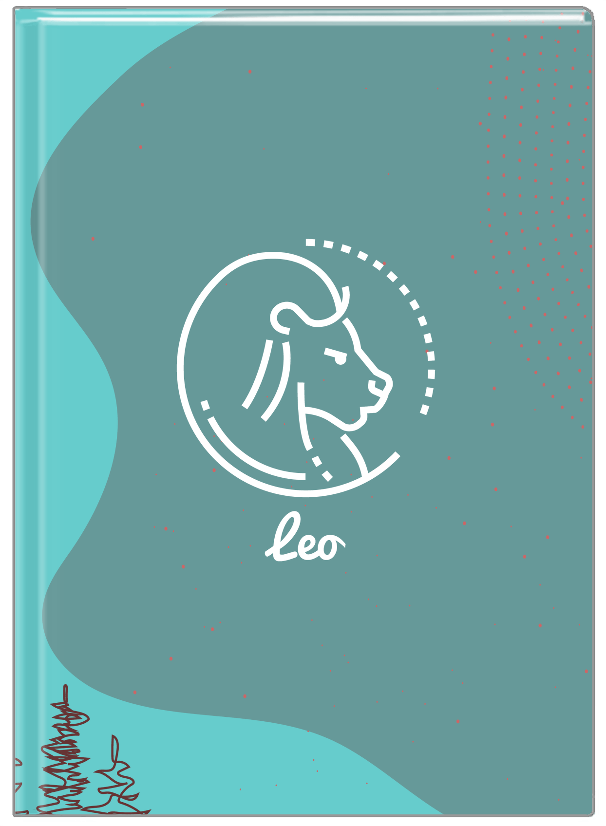Personalized Zodiac Sign Journal - Line Art - Leo - Front View