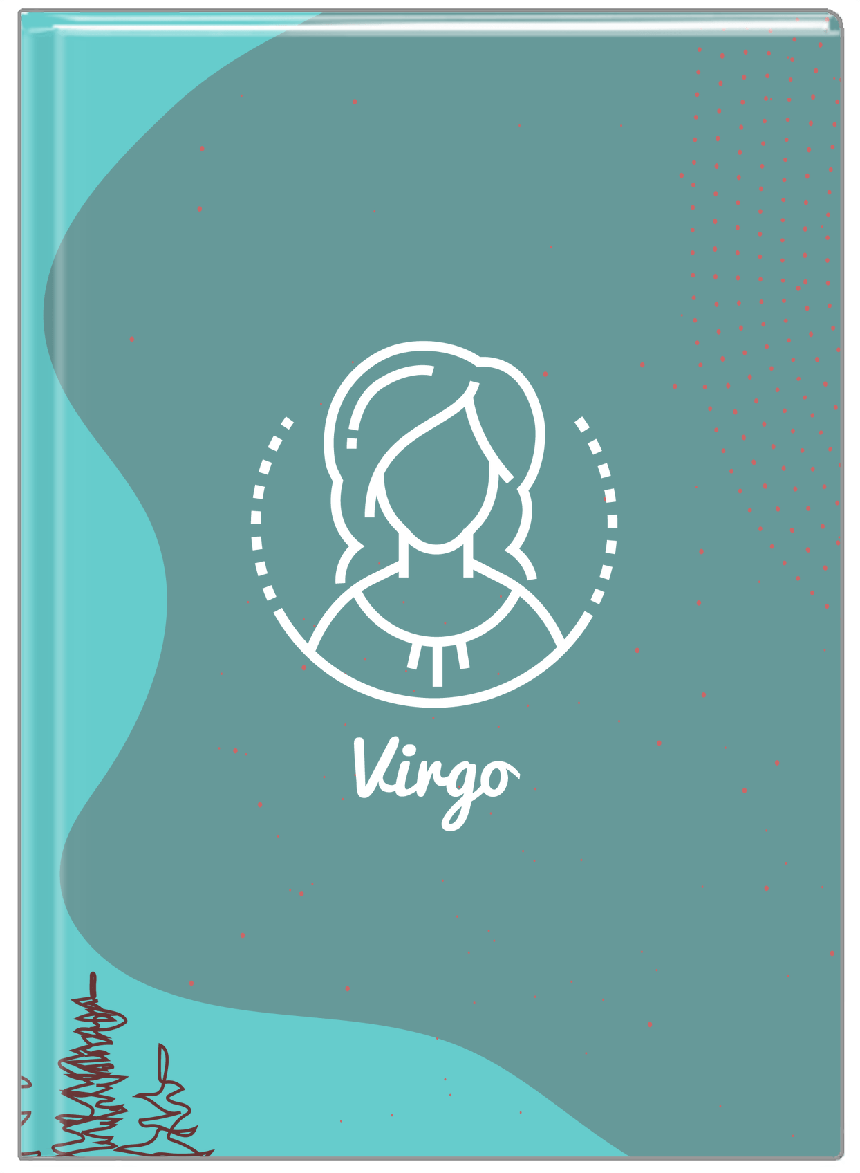 Personalized Zodiac Sign Journal - Line Art - Virgo - Front View