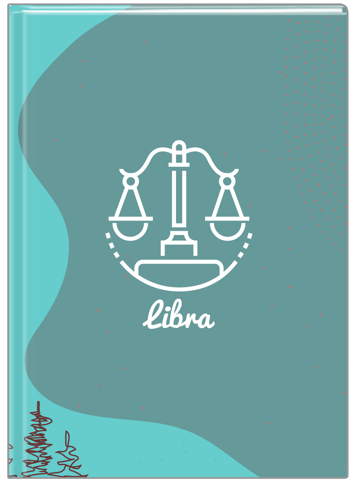 Personalized Zodiac Sign Journal - Line Art - Libra - Front View