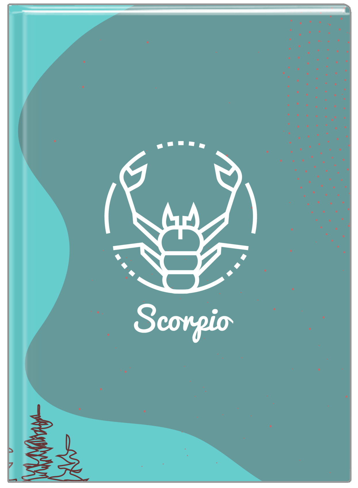 Personalized Zodiac Sign Journal - Line Art - Scorpio - Front View