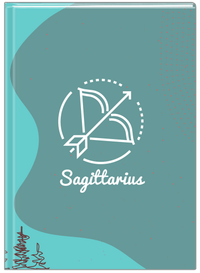 Thumbnail for Personalized Zodiac Sign Journal - Line Art - Sagittarius - Front View