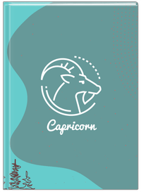 Thumbnail for Personalized Zodiac Sign Journal - Line Art - Capricorn - Front View