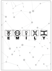 Thumbnail for Personalized Zodiac Sign Journal - Constellation Font - Front View