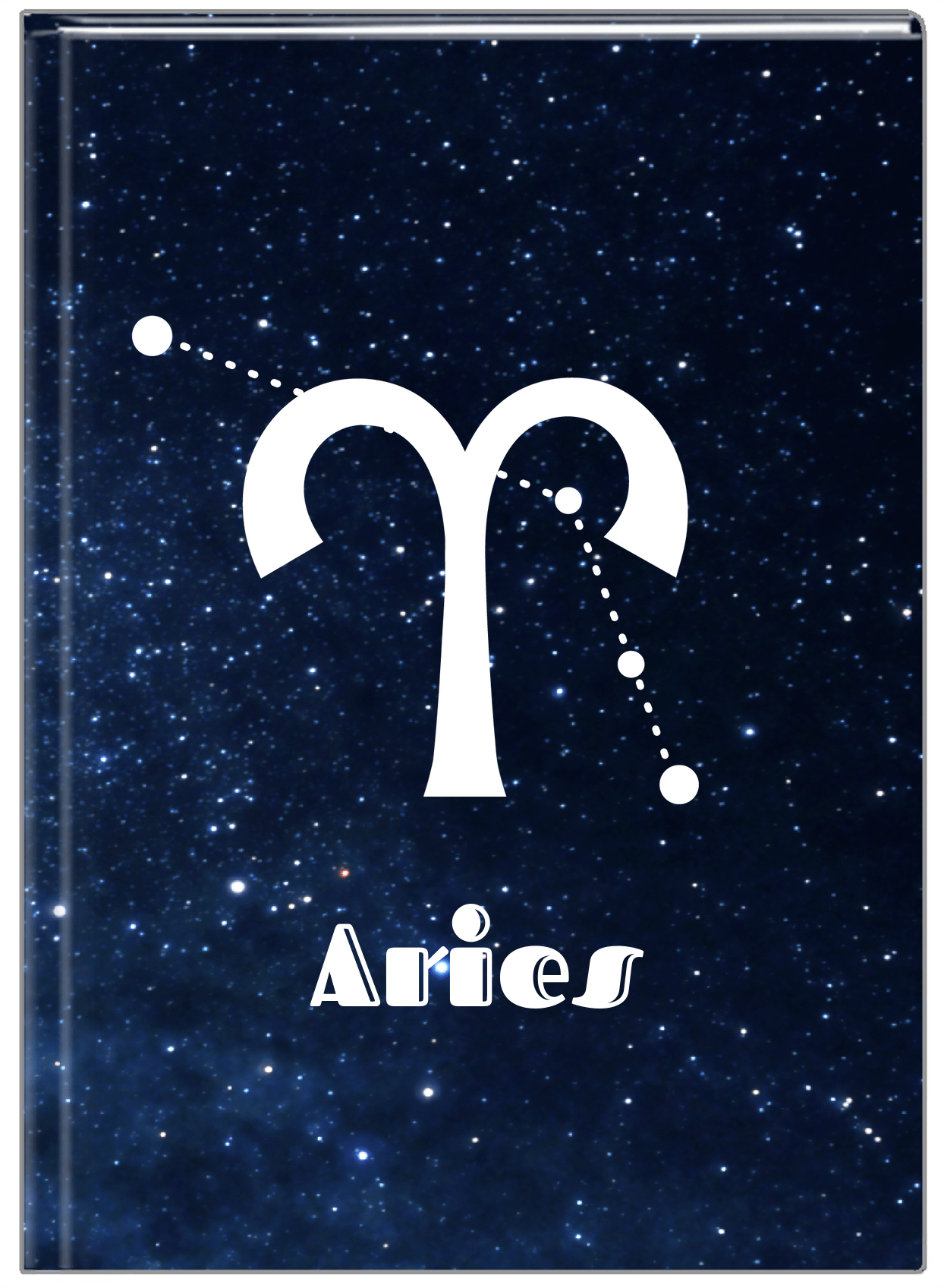 Personalized Zodiac Sign Journal - Night Sky - Aries - Front View
