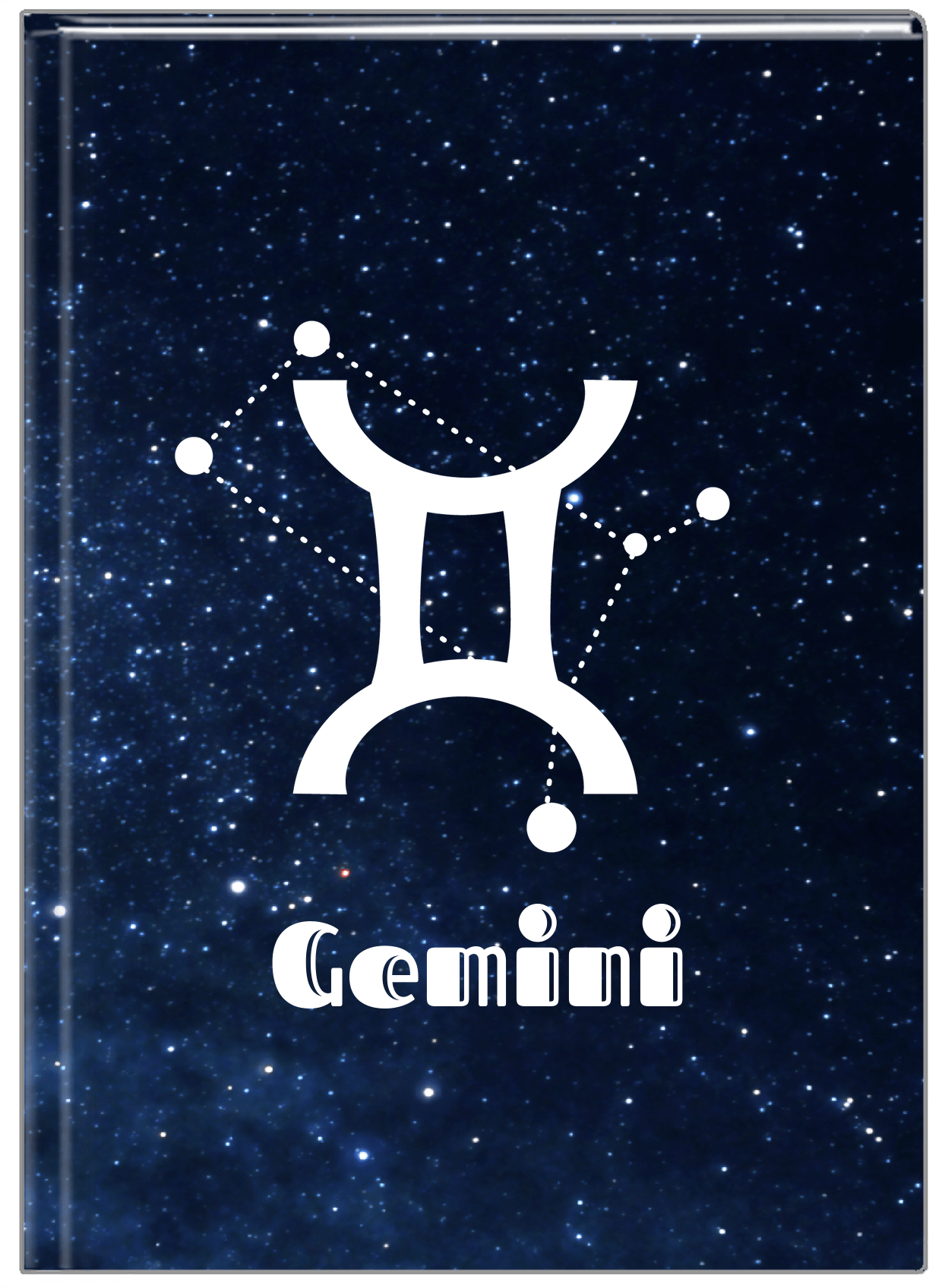 Personalized Zodiac Sign Journal - Night Sky - Gemini - Front View