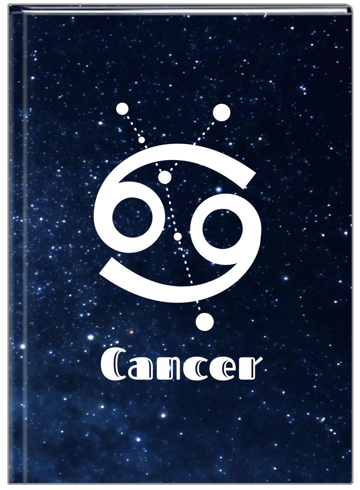 Personalized Zodiac Sign Journal - Night Sky - Cancer - Front View
