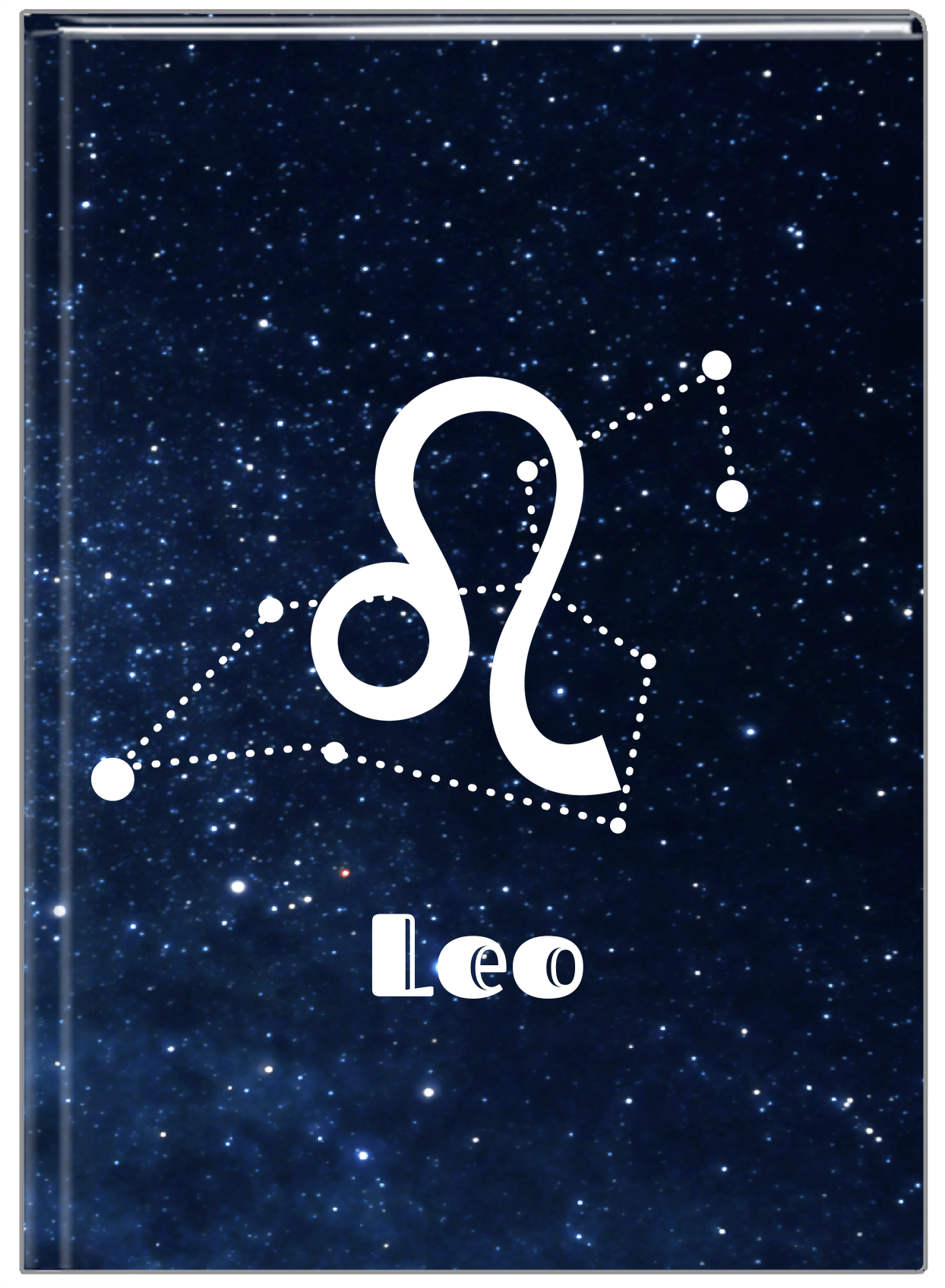 Personalized Zodiac Sign Journal - Night Sky - Leo - Front View