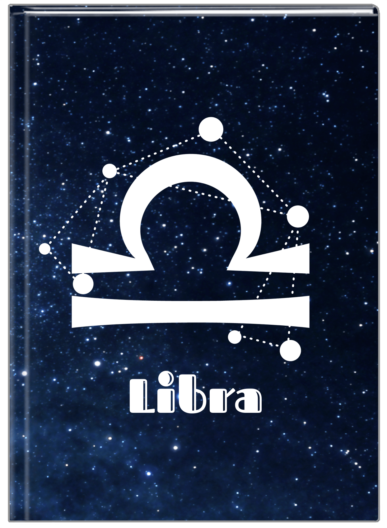 Personalized Zodiac Sign Journal - Night Sky - Libra - Front View