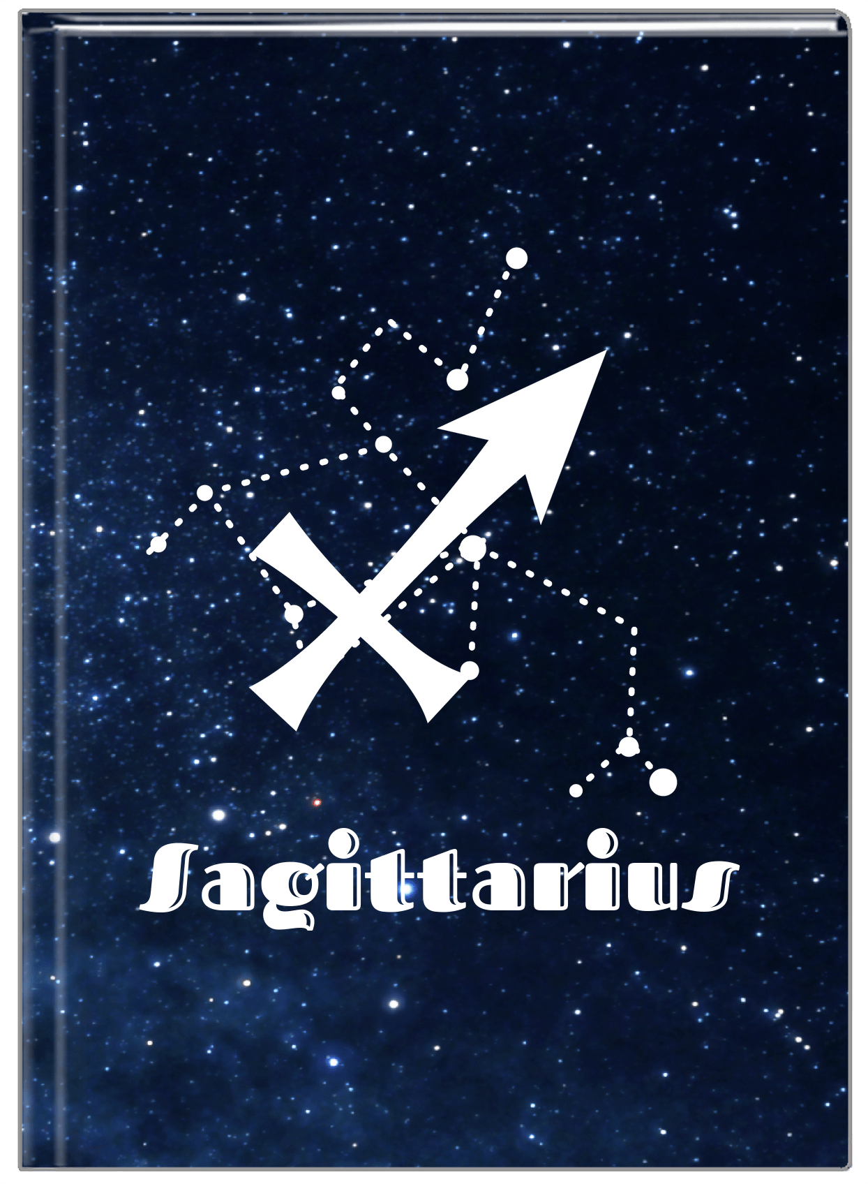 Personalized Zodiac Sign Journal - Night Sky - Sagittarius - Front View