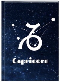 Thumbnail for Personalized Zodiac Sign Journal - Night Sky - Capricorn - Front View