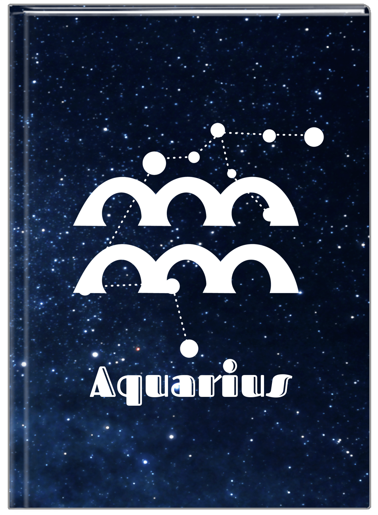 Personalized Zodiac Sign Journal - Night Sky - Aquarius - Front View