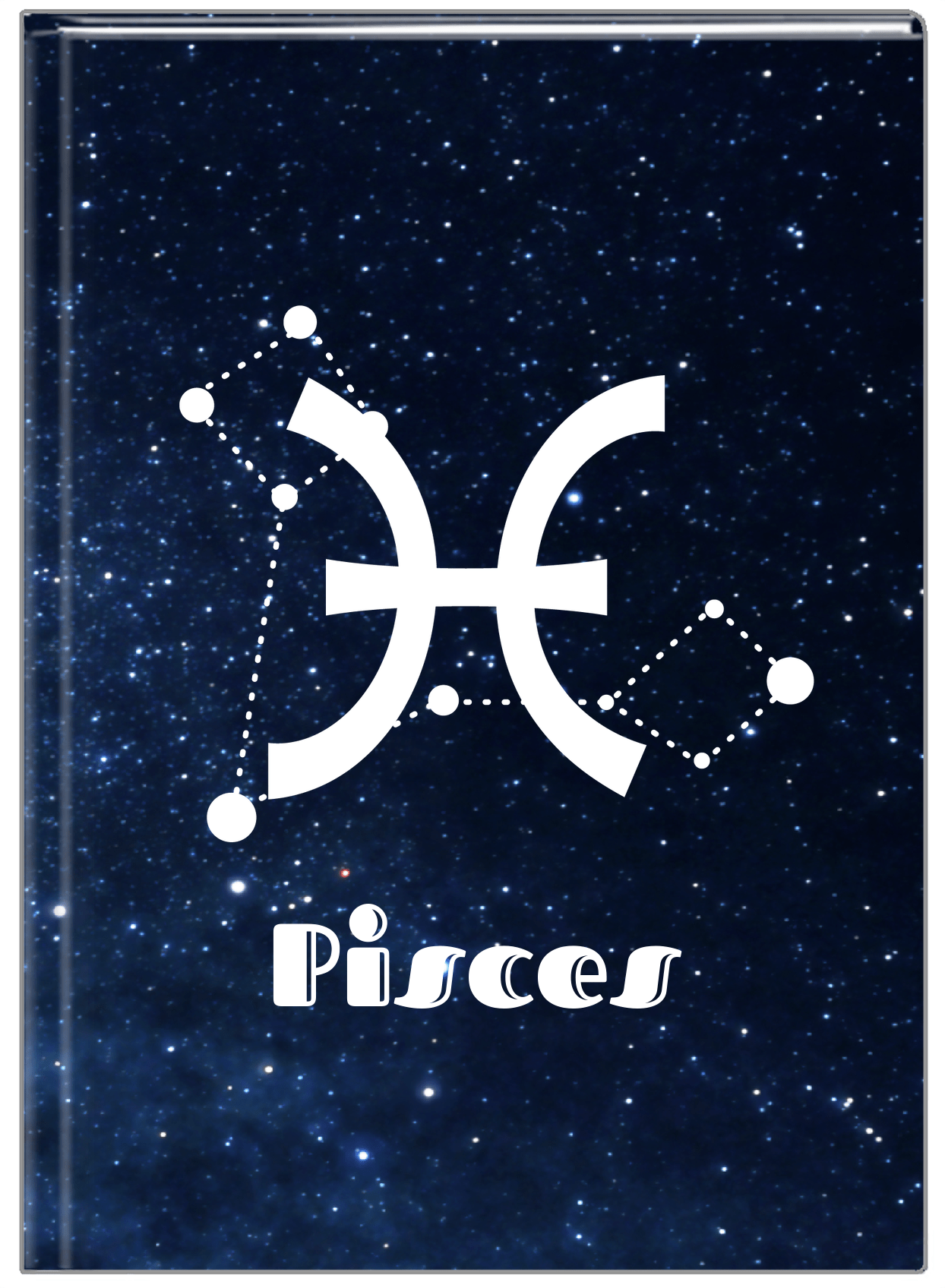 Personalized Zodiac Sign Journal - Night Sky - Pisces - Front View