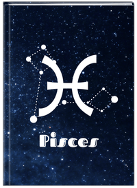 Thumbnail for Personalized Zodiac Sign Journal - Night Sky - Pisces - Front View