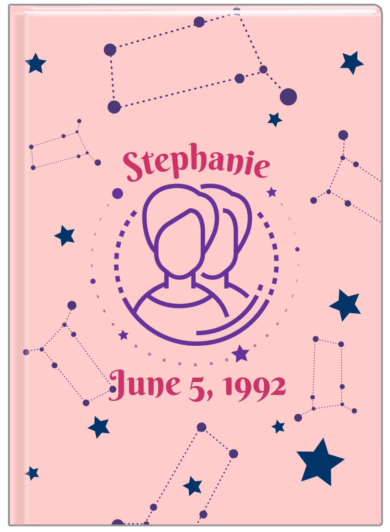 Personalized Zodiac Sign Journal - Constellation - Gemini - Front View