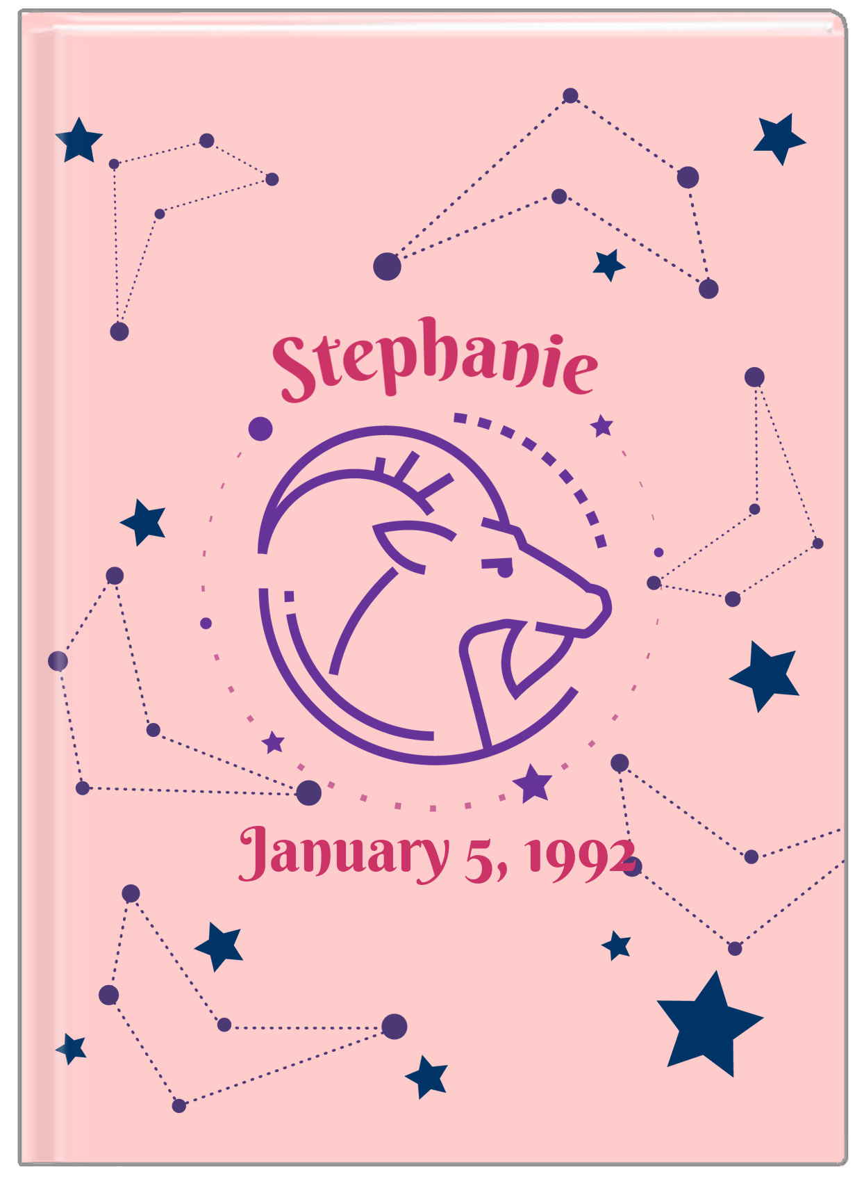 Personalized Zodiac Sign Journal - Constellation - Capricorn - Front View
