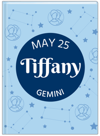 Thumbnail for Personalized Zodiac Sign Journal - Constellation Circle - Gemini - Front View