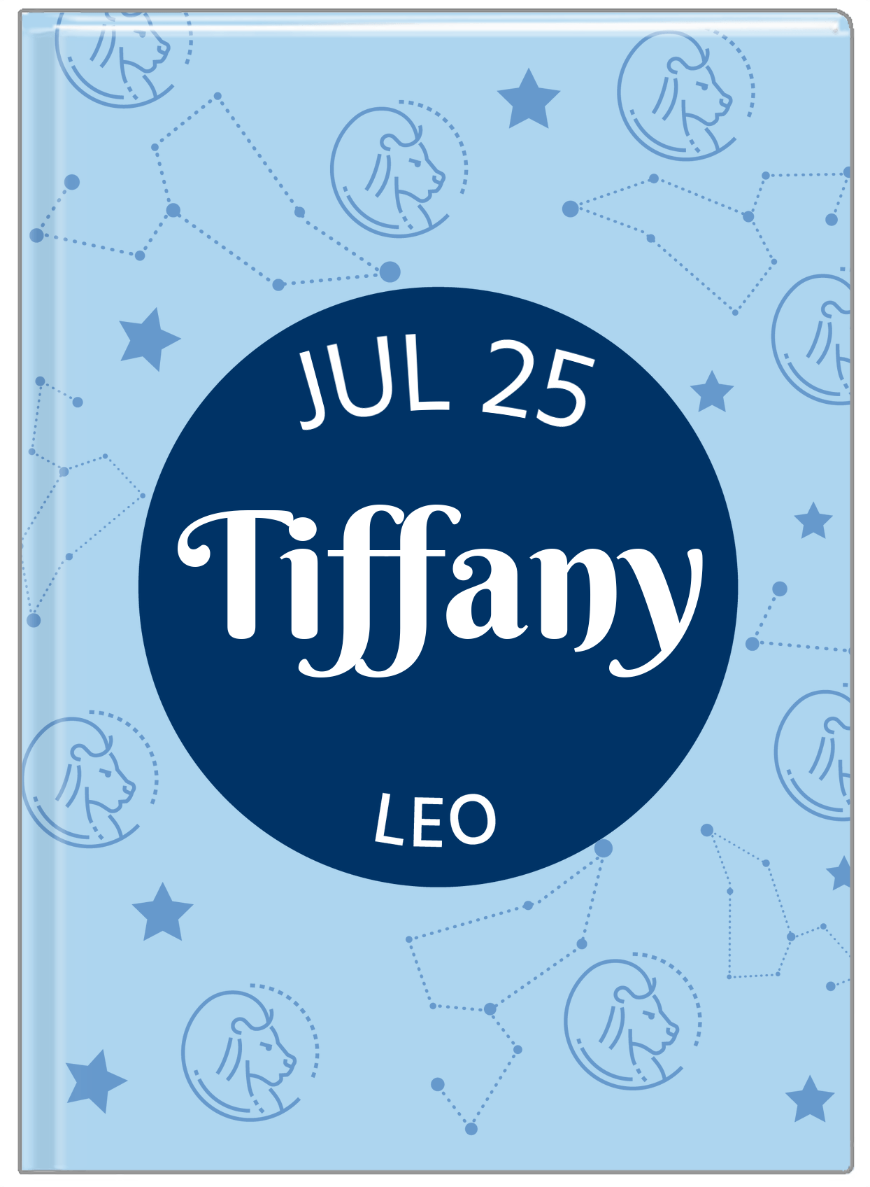 Personalized Zodiac Sign Journal - Constellation Circle - Leo - Front View