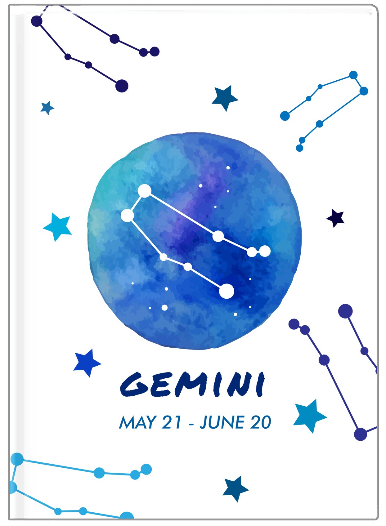 Zodiac Sign Journal - Date Range - Gemini - Front View