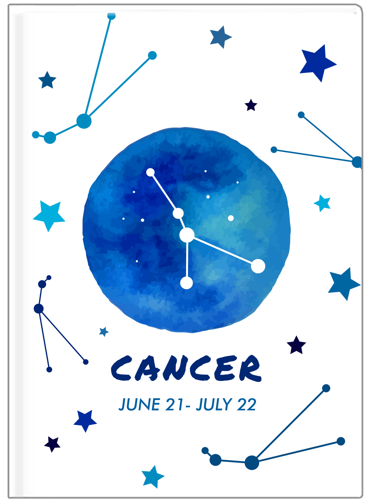 Zodiac Sign Journal - Date Range - Cancer - Front View