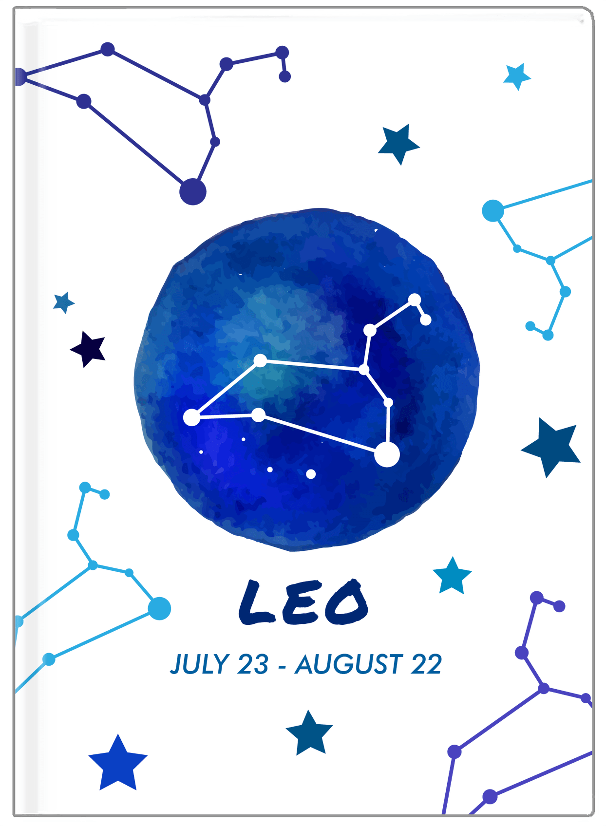 Zodiac Sign Journal - Date Range - Leo - Front View