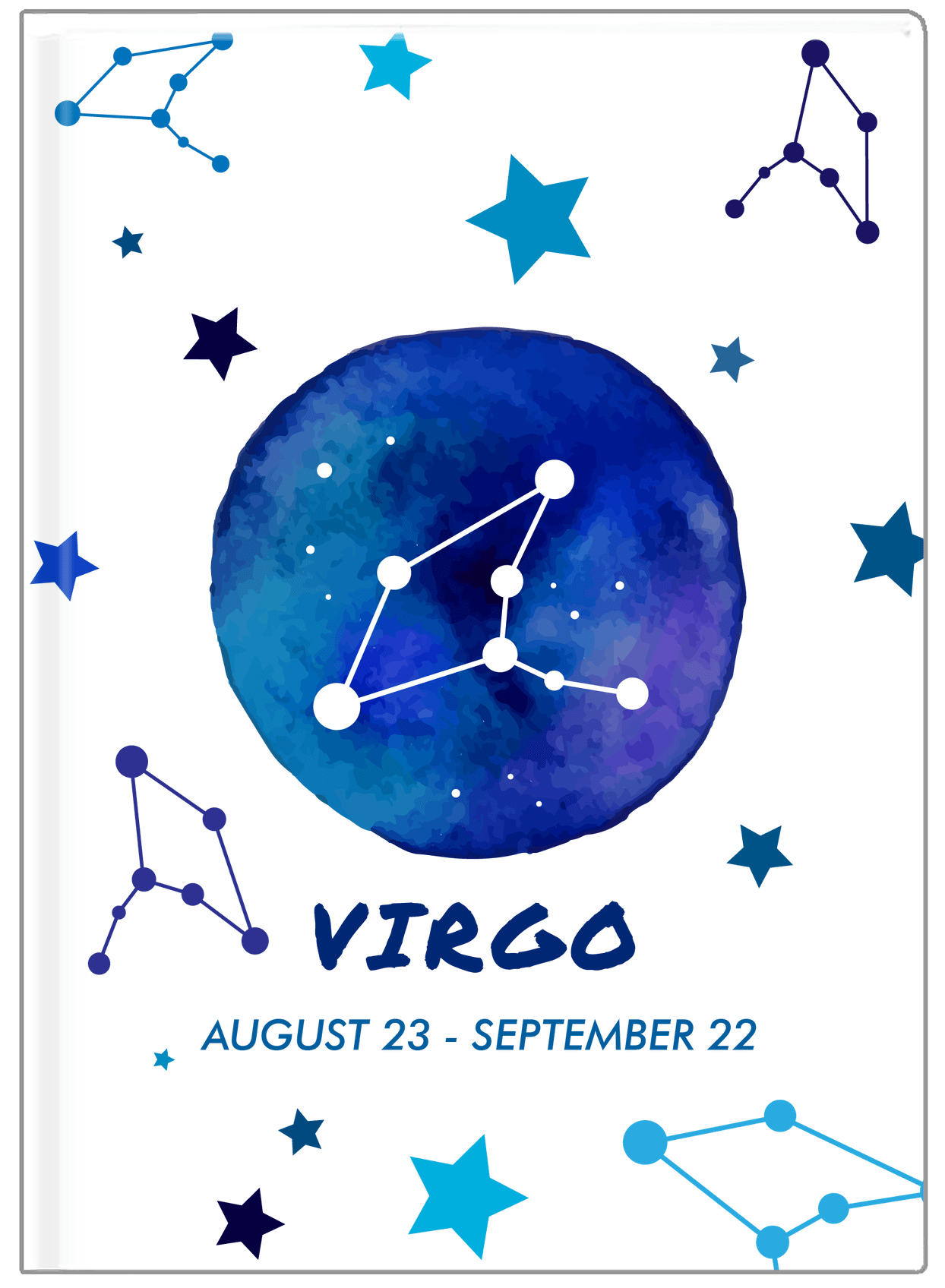 Zodiac Sign Journal - Date Range - Virgo - Front View