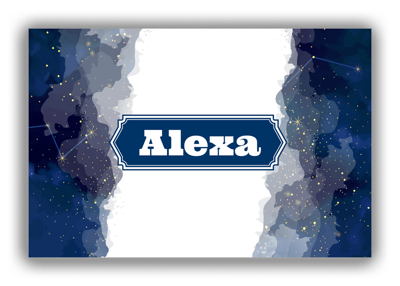 Personalized Zodiac Sign Canvas Wrap & Photo Print - Night Sky - Decorative Rectangle Nameplate - Front View
