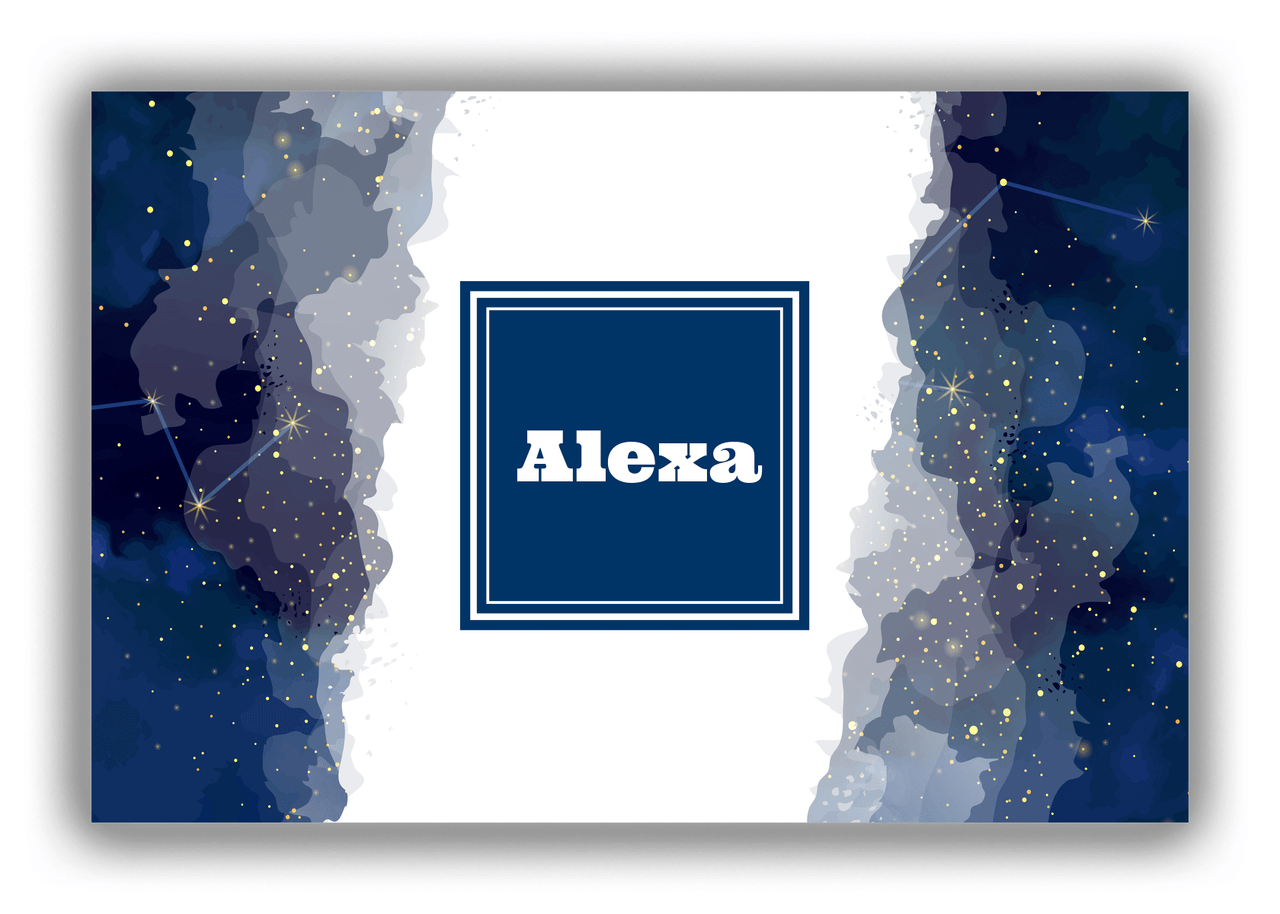 Personalized Zodiac Sign Canvas Wrap & Photo Print - Night Sky - Square Nameplate - Front View