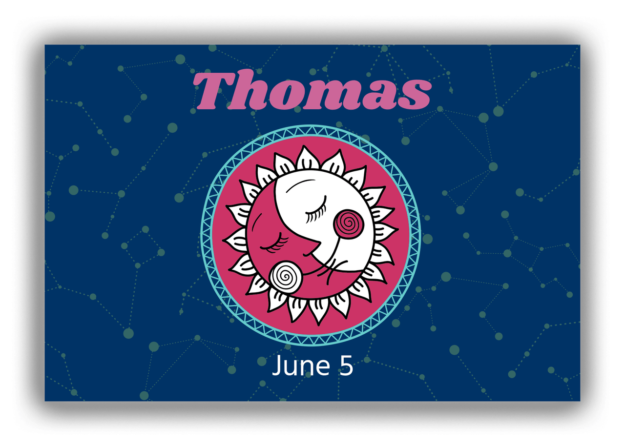 Personalized Zodiac Sign Canvas Wrap & Photo Print - Constellation Circle - Gemini - Front View